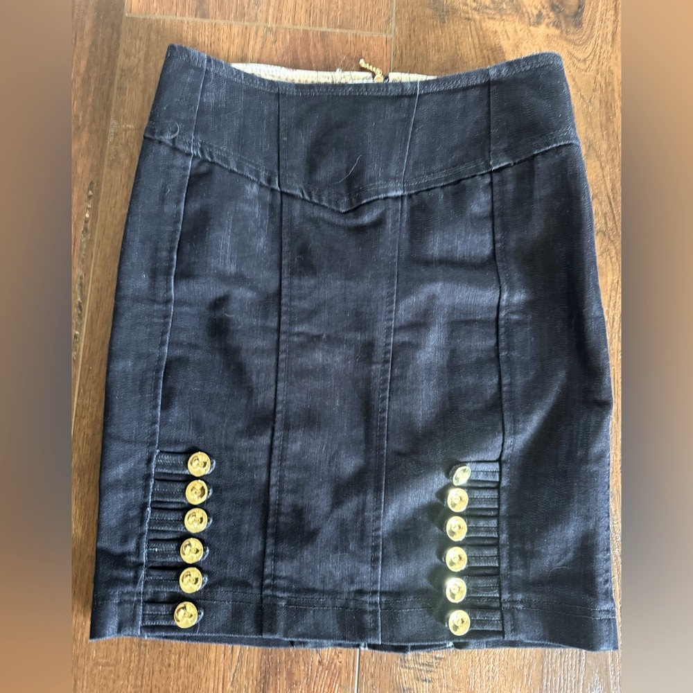 Hi Anthropologie Leifsdottir Dark Wash Denim Skirt- Size 0